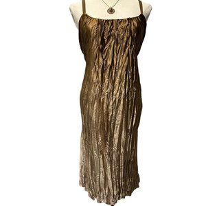 BCBGMAXAZRIA Women's silk mini pleated dress golden ombré size XS